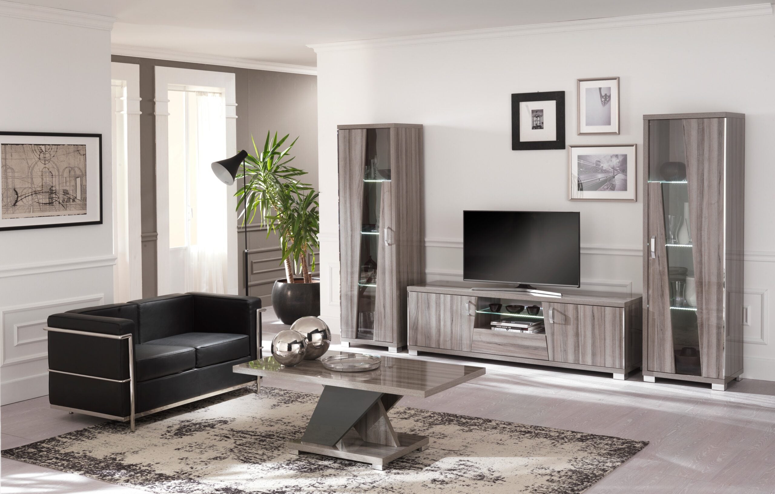 Glamour Taupe & Grey High Gloss Coffee Table san martino