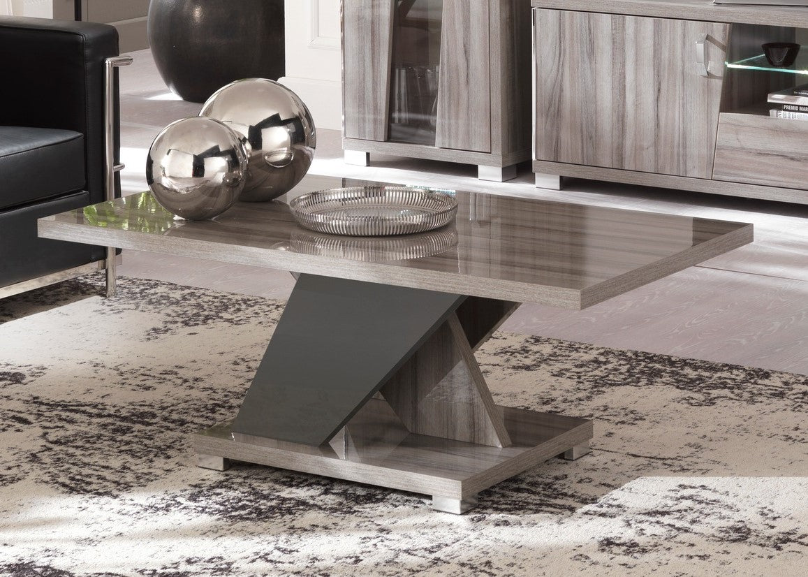 Glamour Taupe & Grey High Gloss Coffee Table san martino