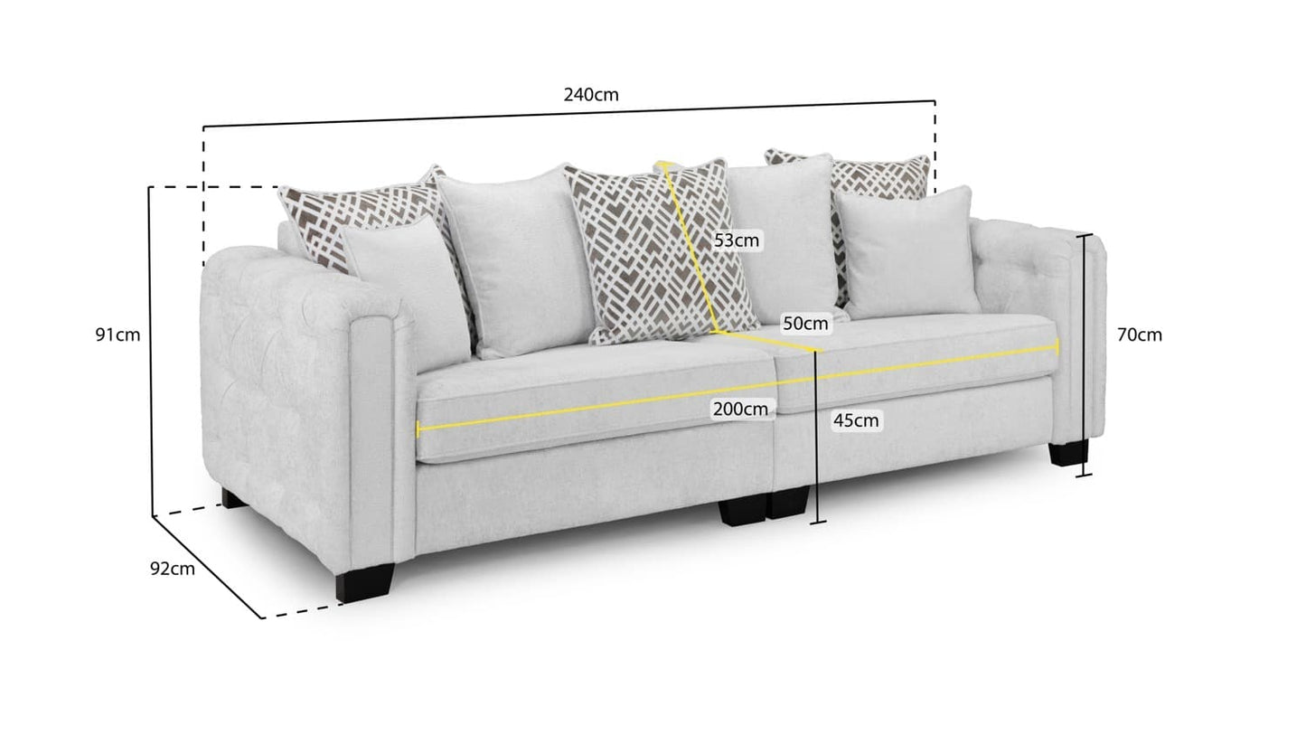 Grazia Sofa (4 Seater) Light Grey Home Store Living