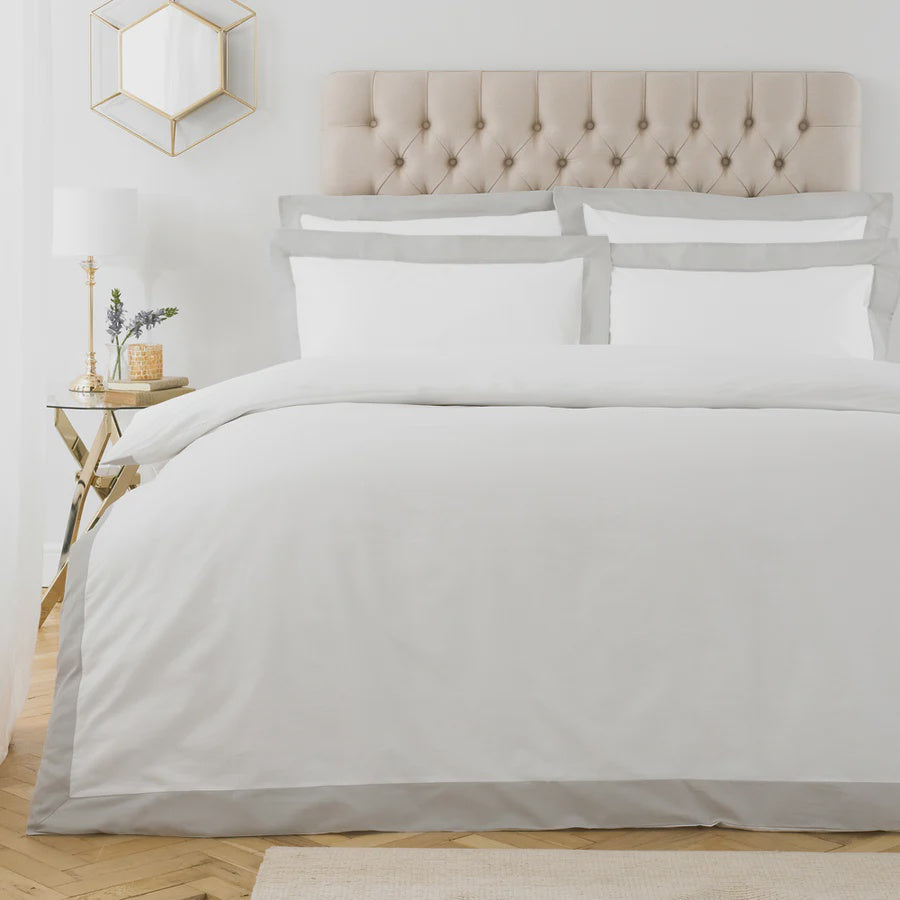 *Harvard Double 200TC Oxford Border Duvet Cover Set riva home