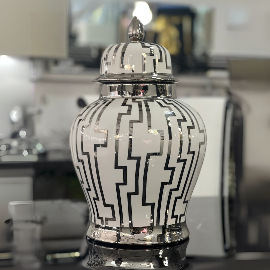 White and silver urn pot ginger jar( 2135 ) CIMC