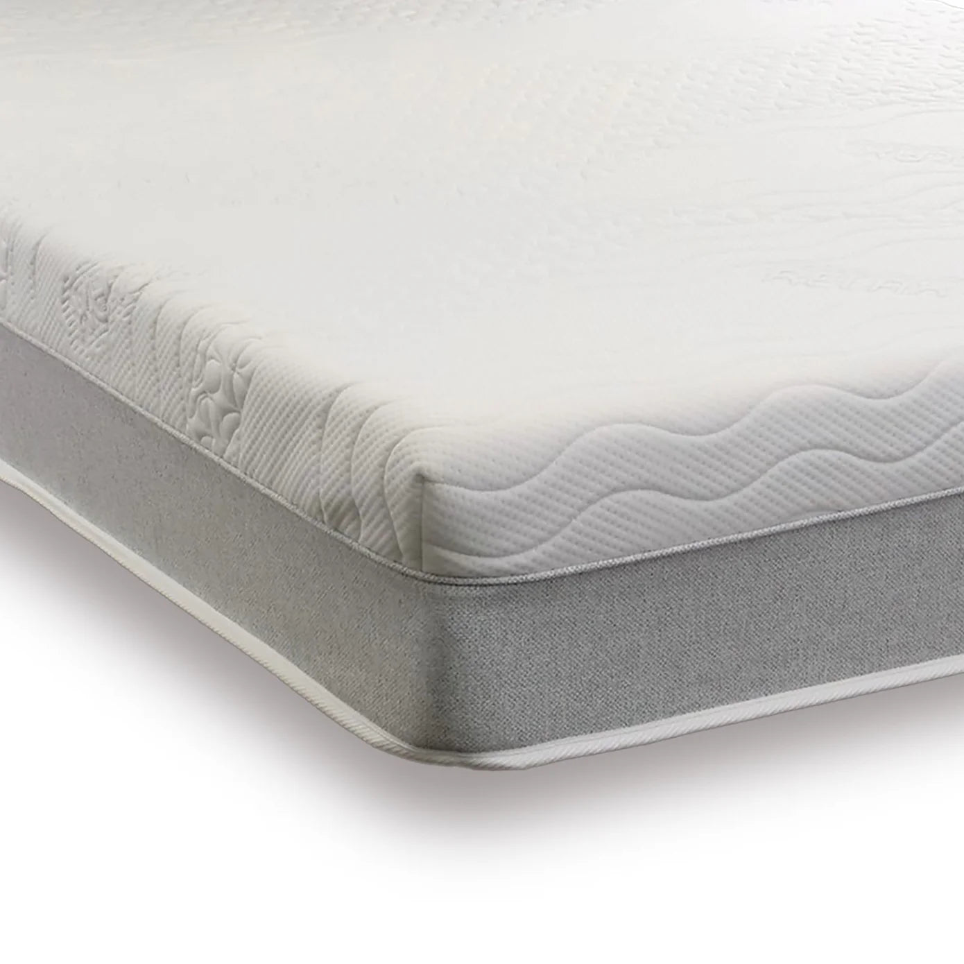 Gray and white mattress on a white background