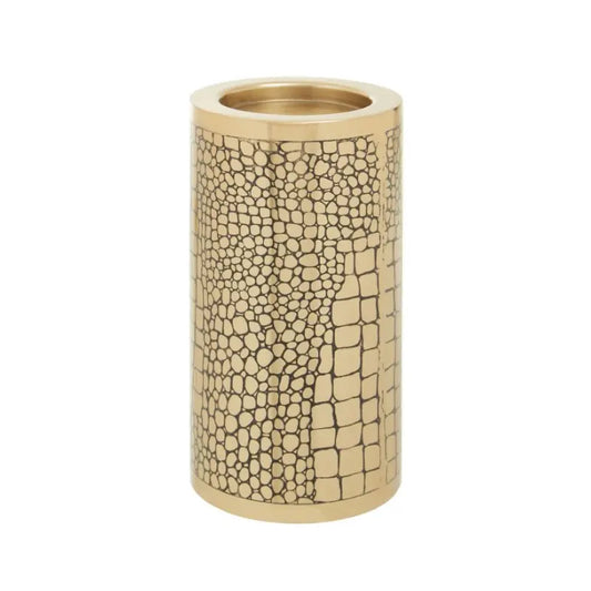 Meko Large Gold Crocodile Patterned Candle Holder Home Store Living