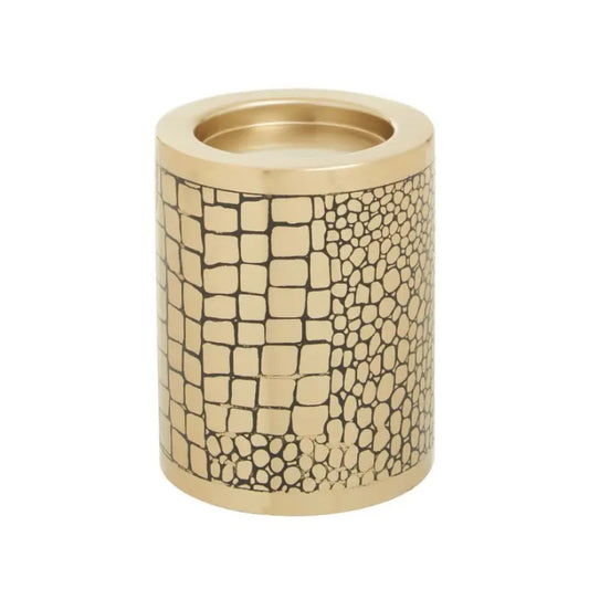 Meko Small Gold Crocodile Patterned Candle Holder Home Store Living