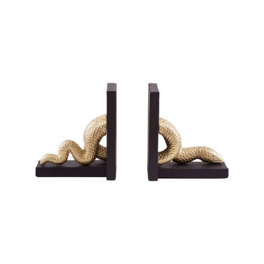 Serpent Decorative Gold Bookends (Set of 2) Home Store Living