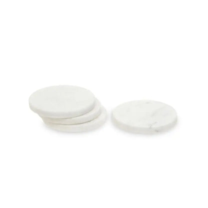 Round Marble White Coasters - Set of 4 Home Store Living