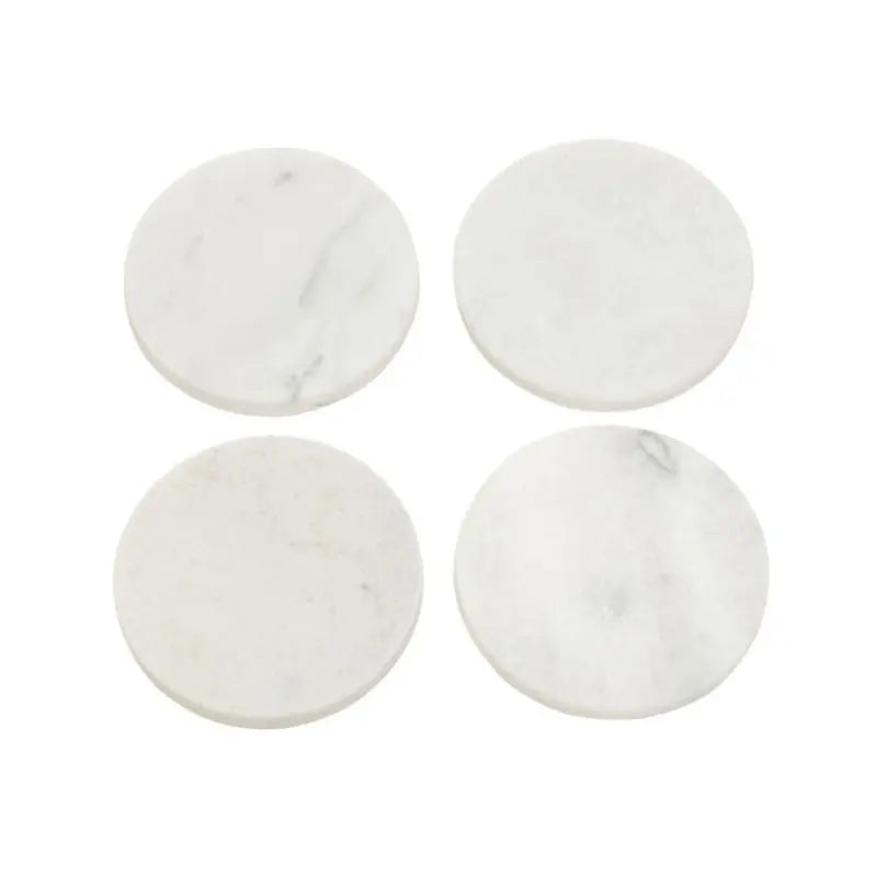 Round Marble White Coasters - Set of 4 Home Store Living