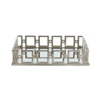 Rhoda Rectangular Nickel Finish Mirrored Tray premier housewares