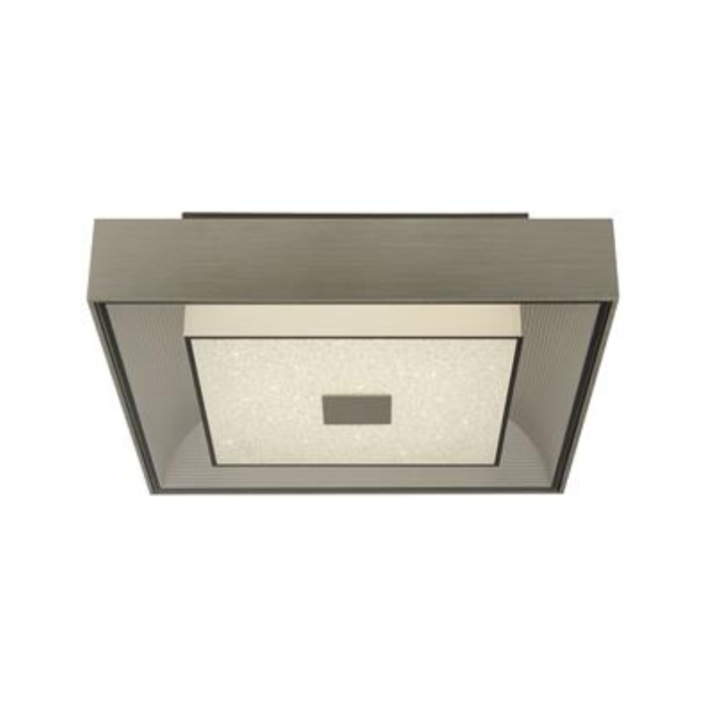 Russell Led Silver and Crystal Sand Flush Ceiling Light