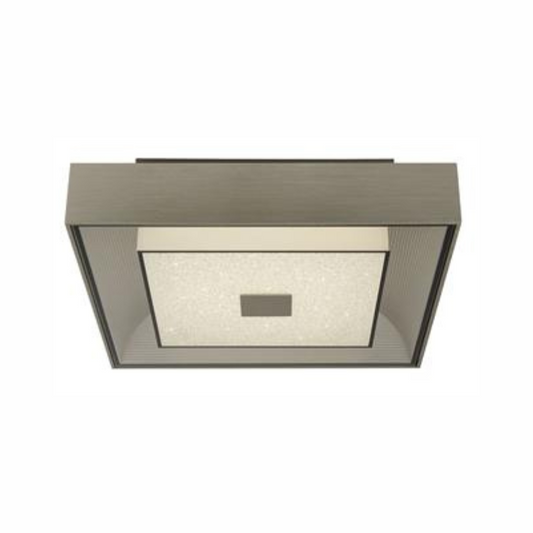 Russell Led Silver and Crystal Sand Flush Ceiling Light