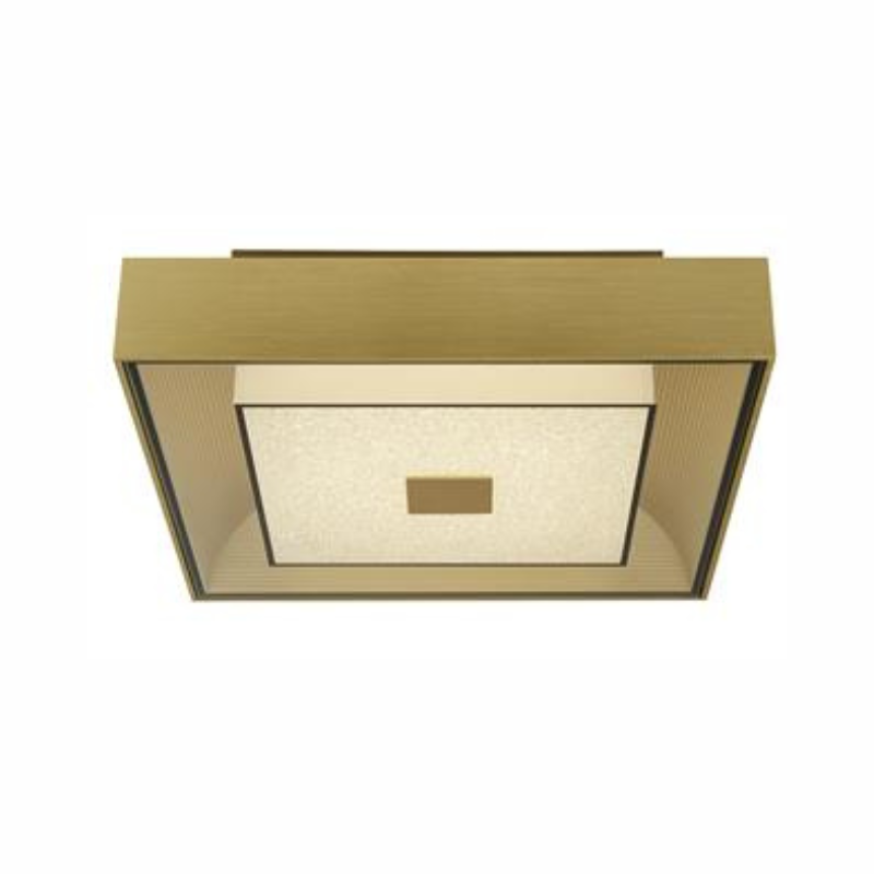 Russell Led Gold and Crystal Sand Flush Ceiling Light