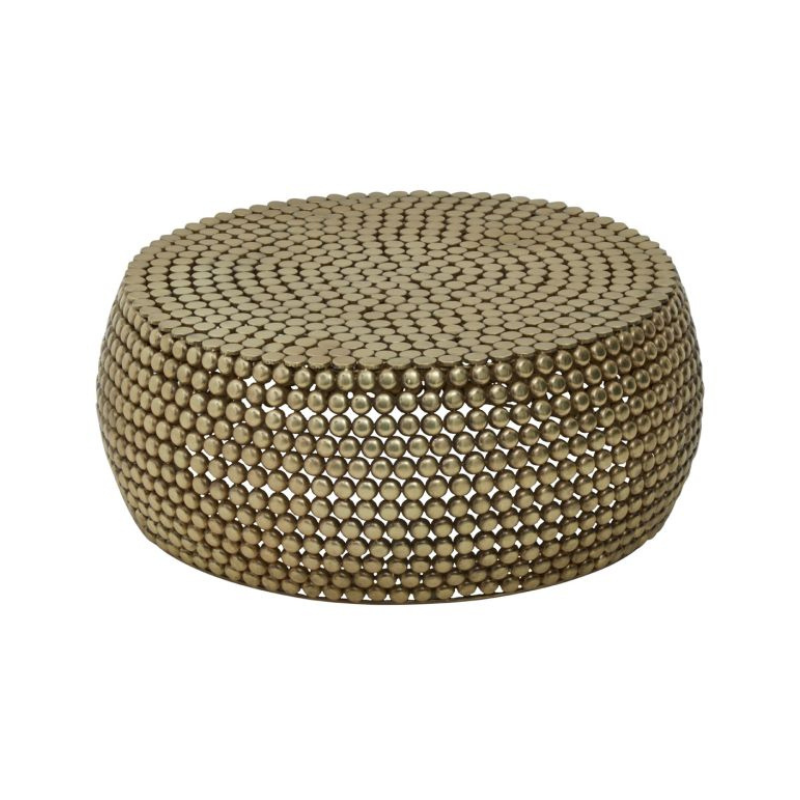 Tunguska Gold Finish Beaded Coffee Table Home Store Living