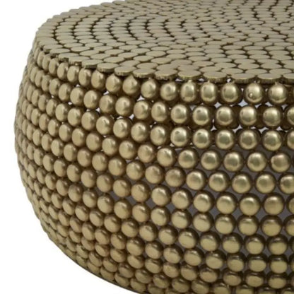 Tunguska Gold Finish Beaded Coffee Table Home Store Living