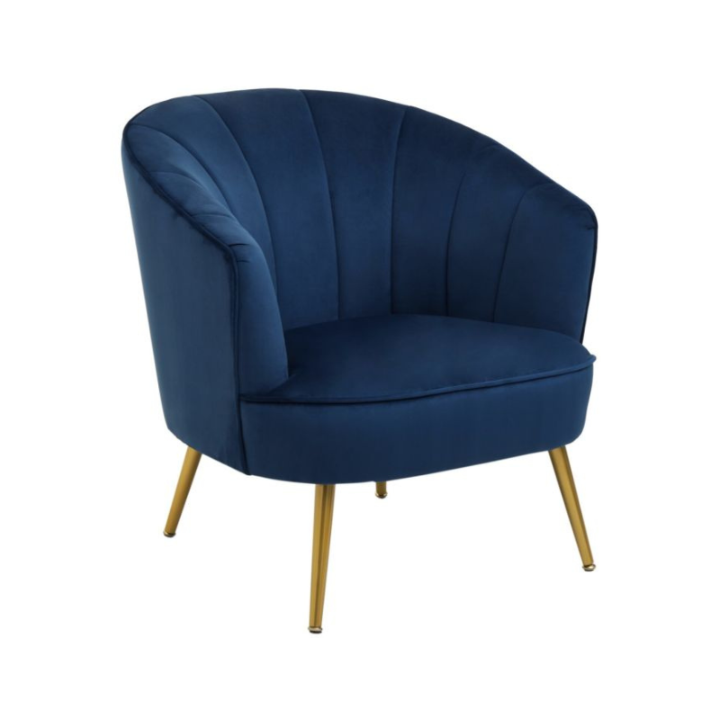 Yarnham Midnight Blue Velvet Chair Home Store Living