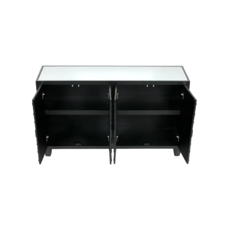 Celine Black Mirrored 4 Door Sideboard Home Store Living