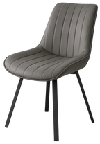 (Set of 2) Roco 360 Swivel Dining Chair w/ Cast Iron Black Legs AWS