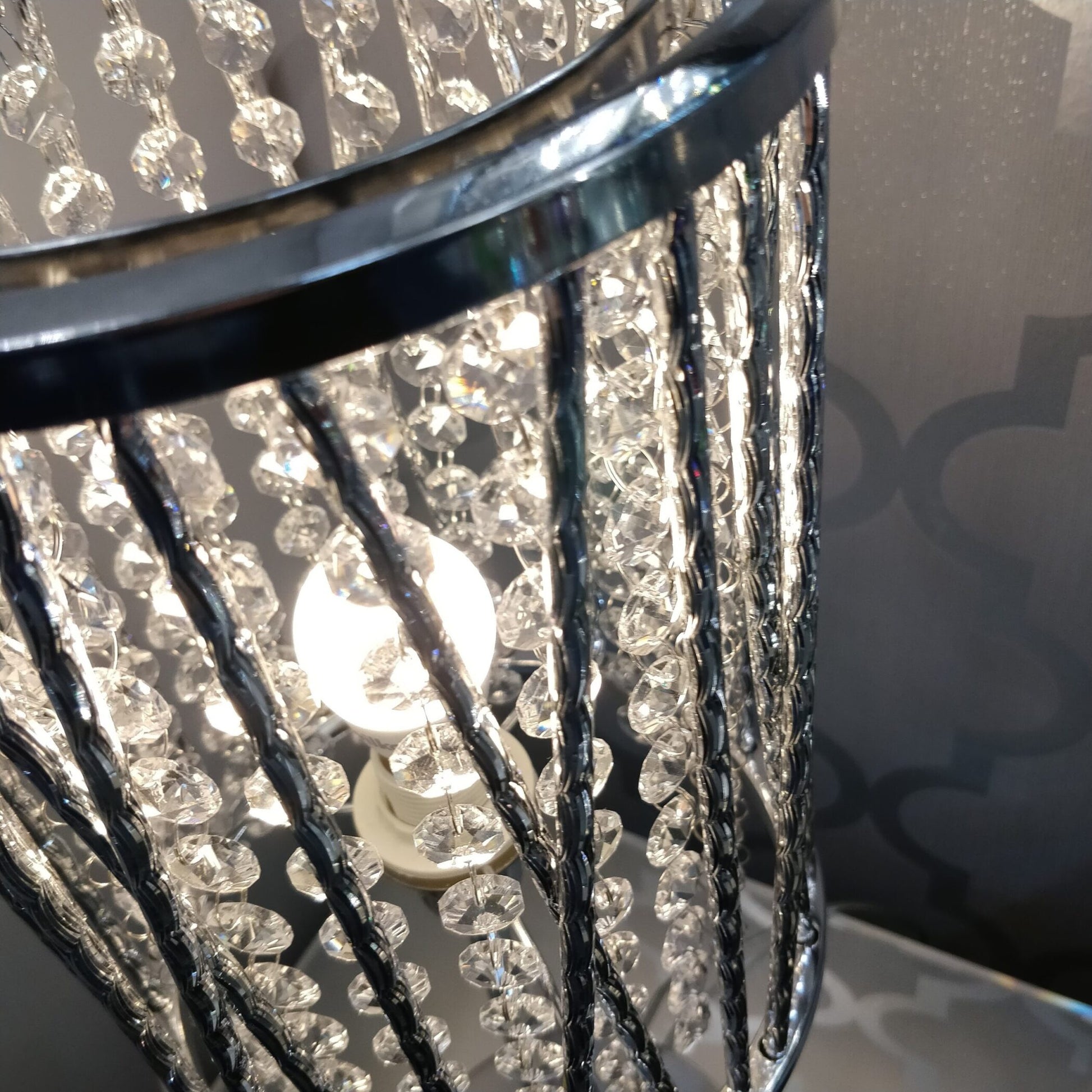 Elizabeth Chrome & Crystal Table Lamp Home Store Living