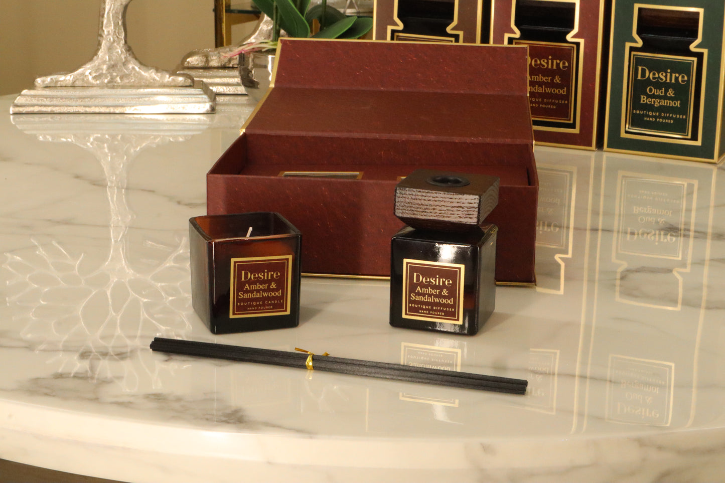 Desire Amber & Sandalwood Diffuser and Candle Gift Set