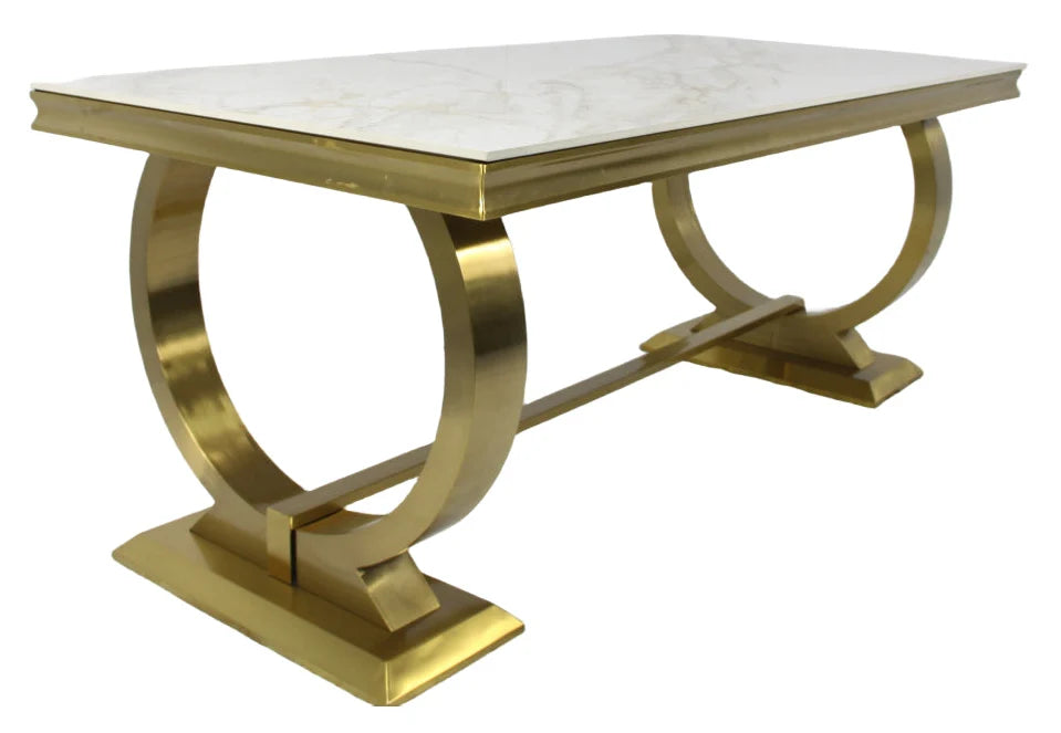 Chelsea Marble Dining Table w/ Gold Base AWS