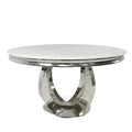 1.3m Chelsea Round Marble Dining Table with Chrome Legs Home Store Living