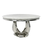 1.3m Chelsea Round Marble Dining Table with Chrome Legs Home Store Living