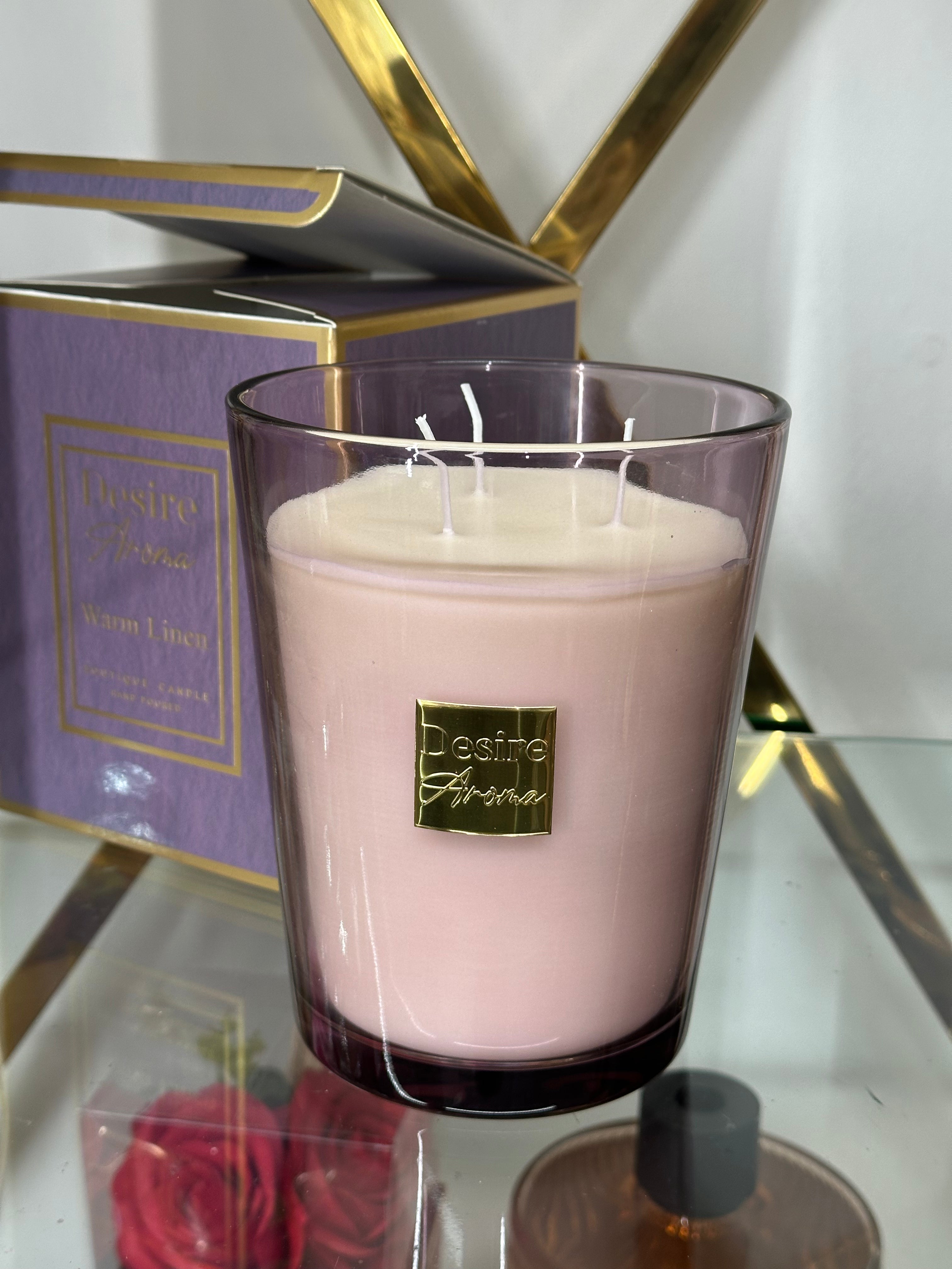 900g Warm Linen Scented Candle Lesser & Pavey Ltd
