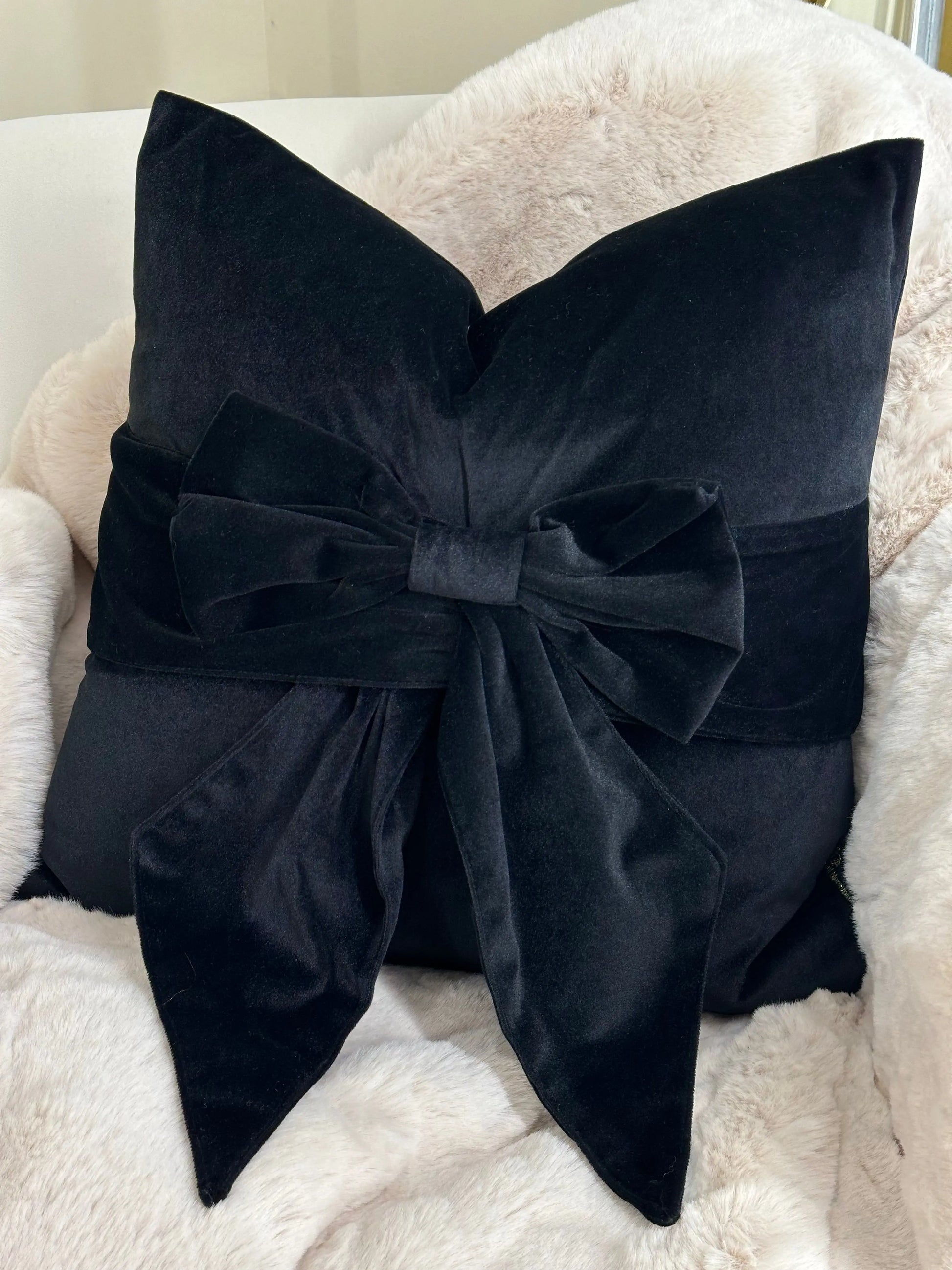 Black Bow Cushion - Home Store Living