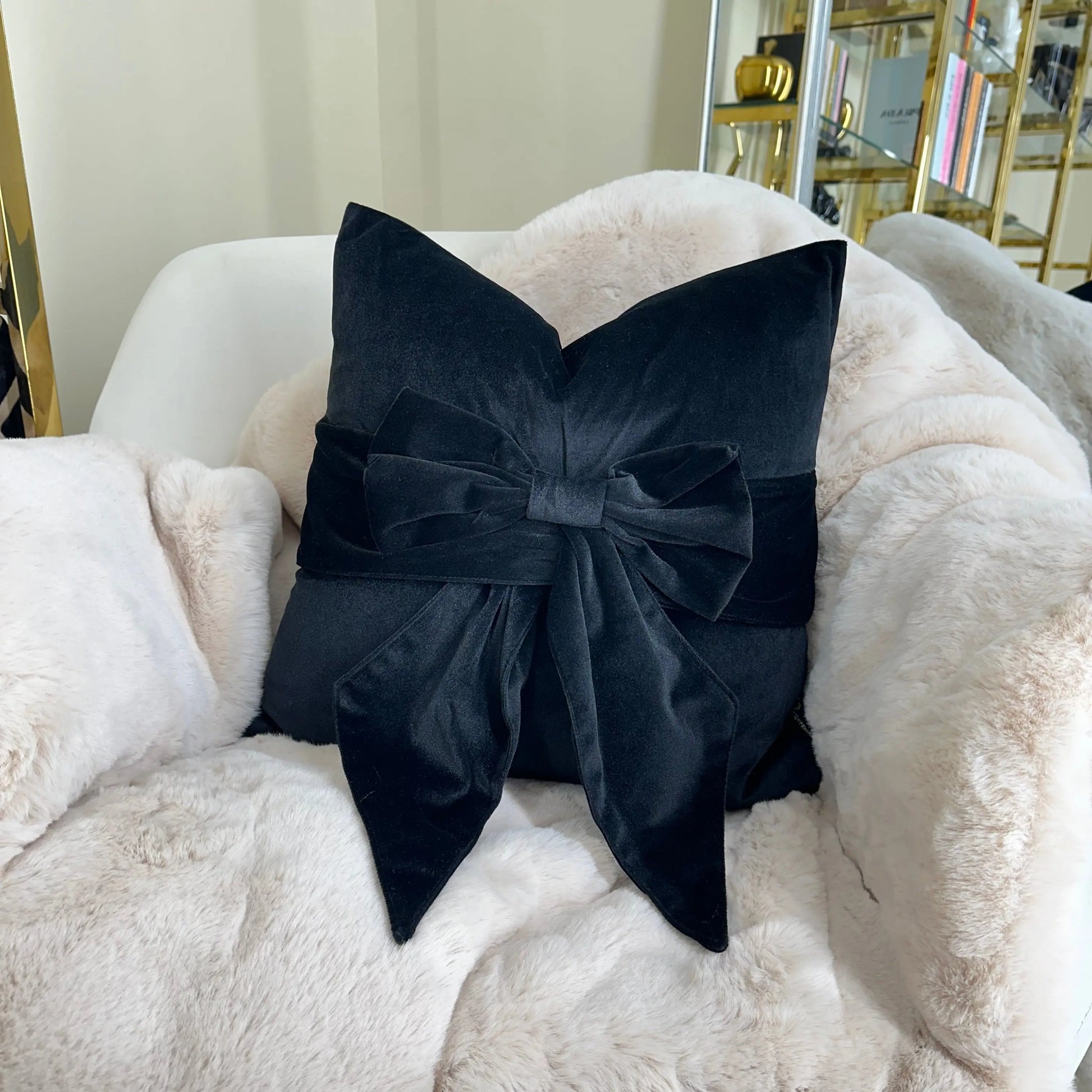 Black Bow Cushion - Home Store Living