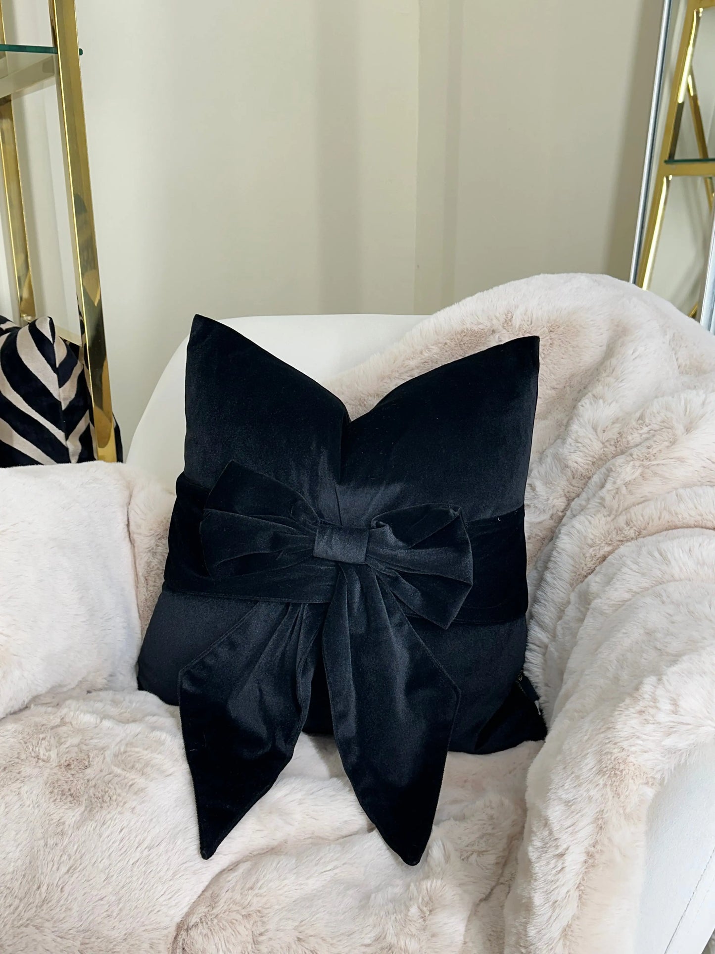 Black Bow Cushion - Home Store Living