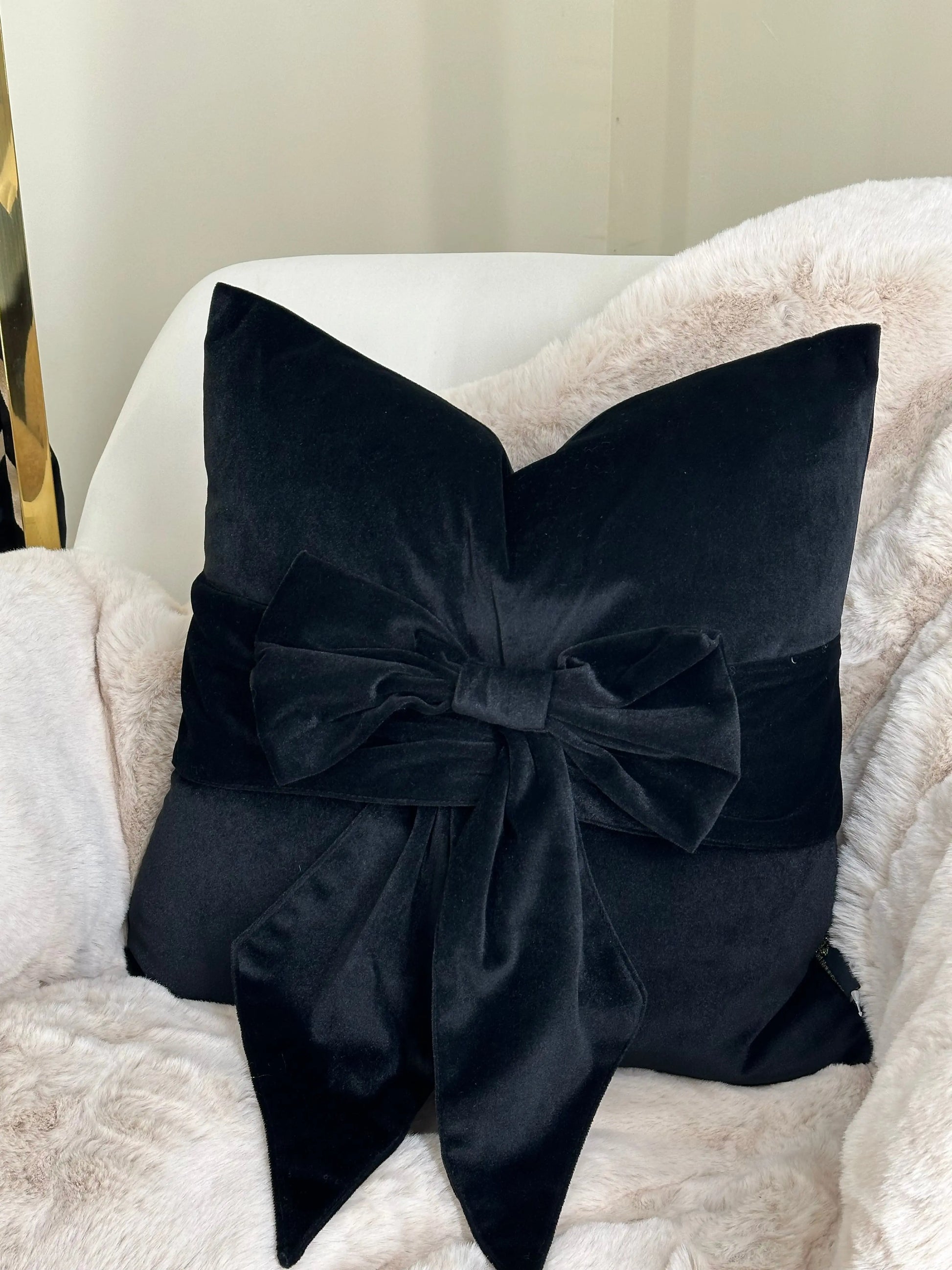 Black Bow Cushion - Home Store Living