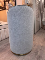 Amanda Swivel Chair - Boucle Grey  Brushed Brass Finished Swivel Base Kevin Simba