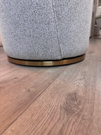 Amanda Swivel Chair - Boucle Grey  Brushed Brass Finished Swivel Base Kevin Simba