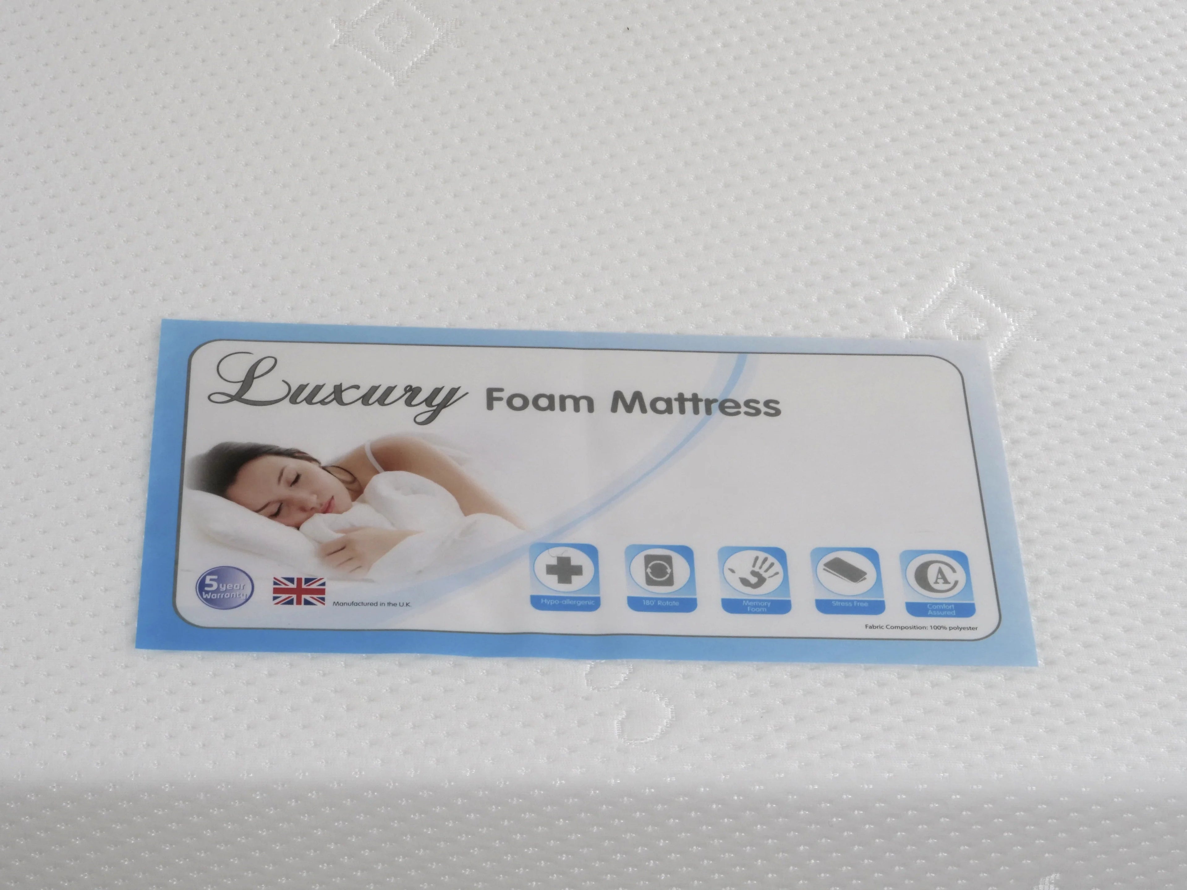 Luxury 10mm Memory Foam & 12cm Reflex Foam Mattress Home Store Living