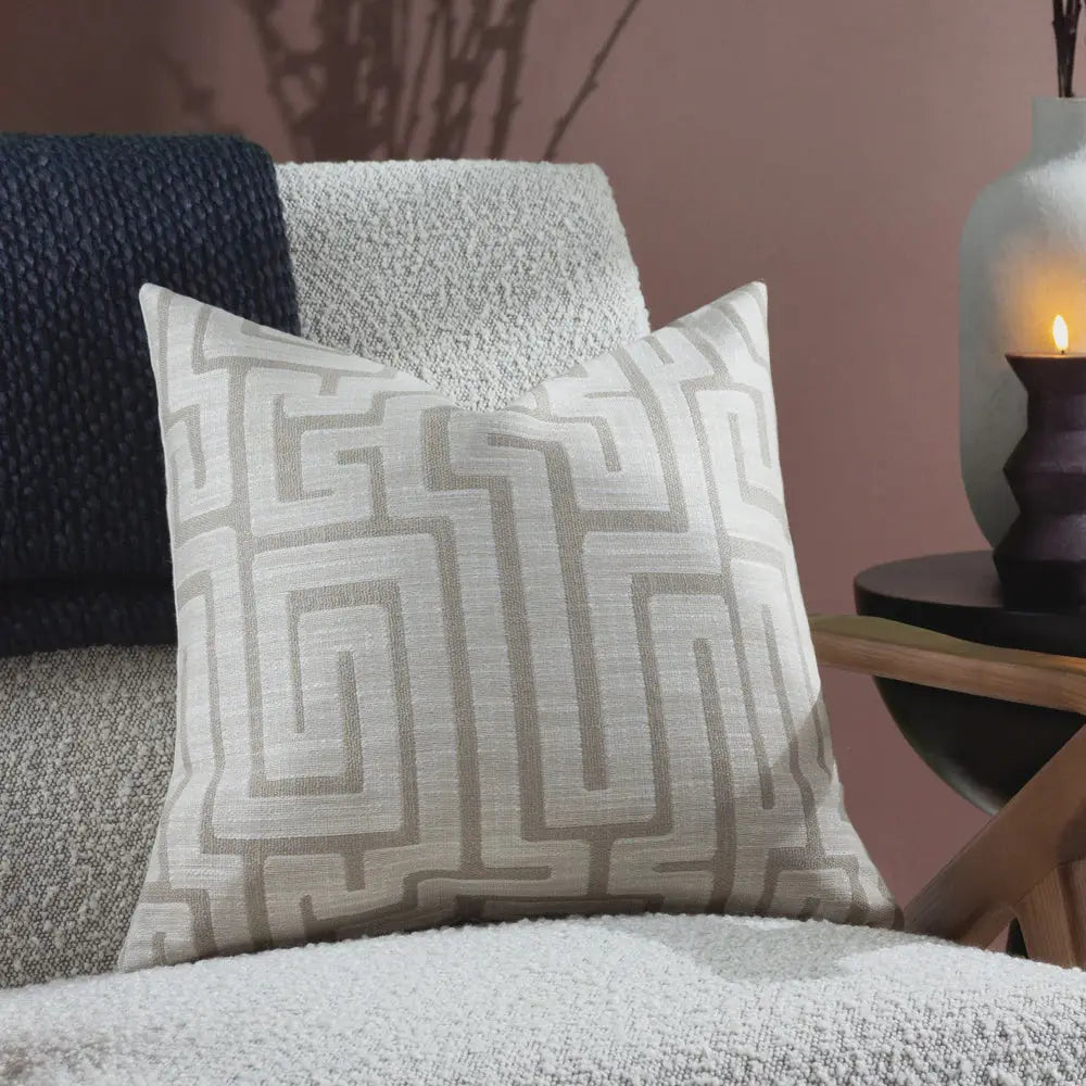 Lauder Maze Cushion Ecru riva home