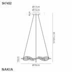 Elisa Round Pendant, 5 Ring, 36W LED, 3200K, 2200lm, Satin Black / Gold, 3yrs Warranty Home Store Living