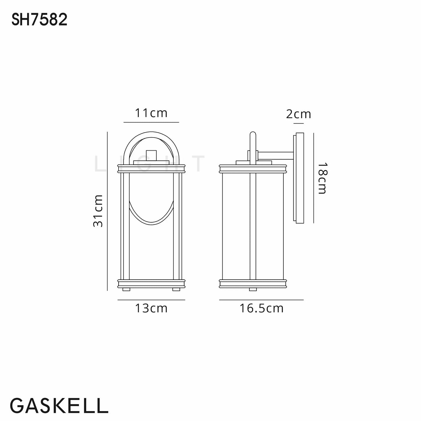 Genesis Small Wall Lamp, 1 x E27, Black & Gold/Clear Glass, IP54, 2yrs Warranty Home Store Living