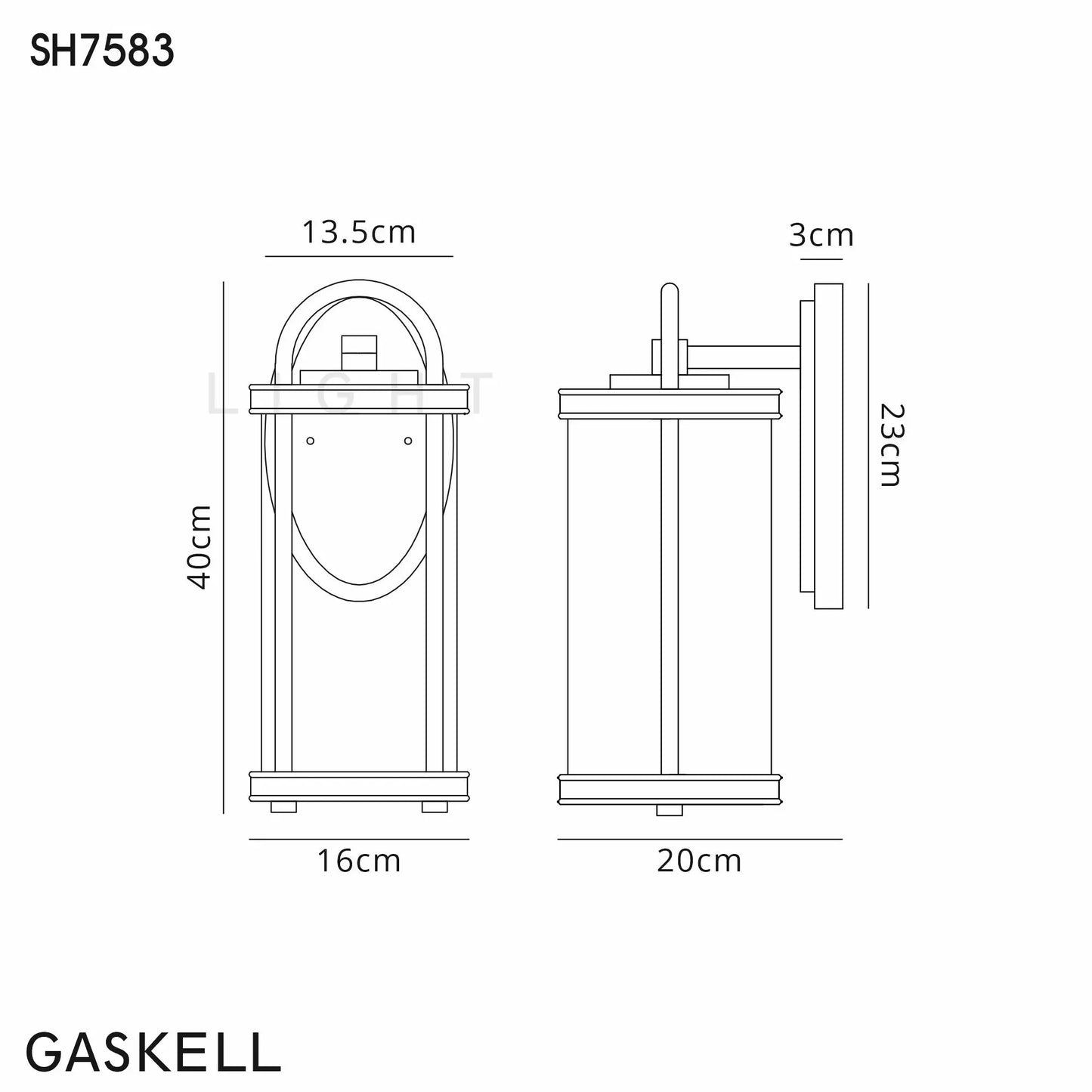 Genesis Large Wall Lamp, 1 x E27, Black & Gold/Clear Glass, IP54, 2yrs Warranty Home Store Living