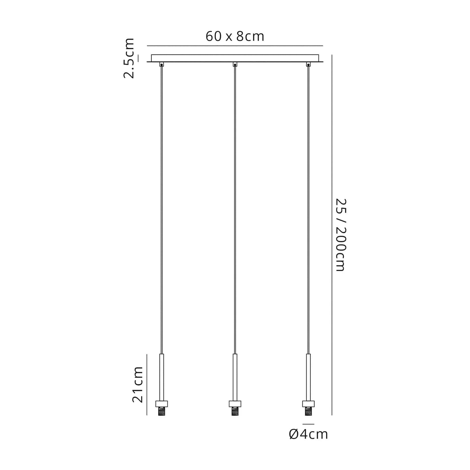 Brantley 3 Light 2m Linear Pendant Home Store Living