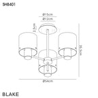 Bonni 3 Light Adjustable E27 Semi Flush Light Home Store Living