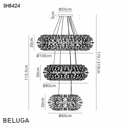 Brantley 3 Tier Crystal Ceiling Pendant Home Store Living