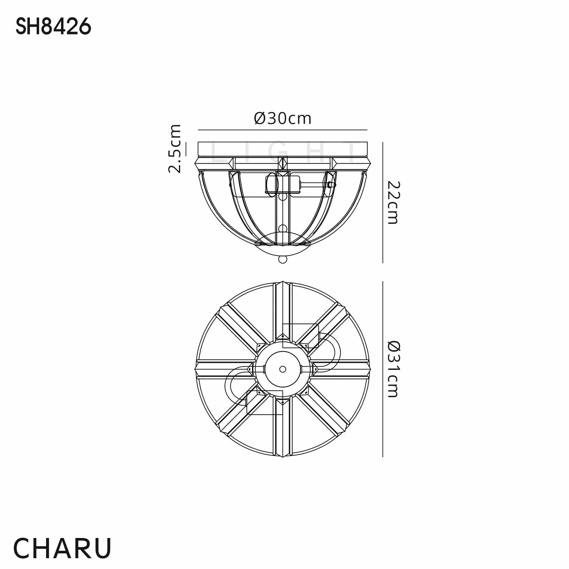 Claire Round Polished Nickel Flush Light Home Store Living