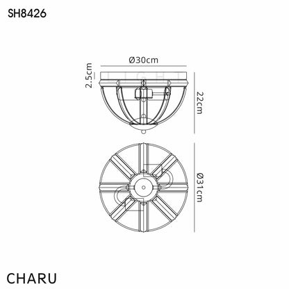 Claire Round Polished Nickel Flush Light Home Store Living