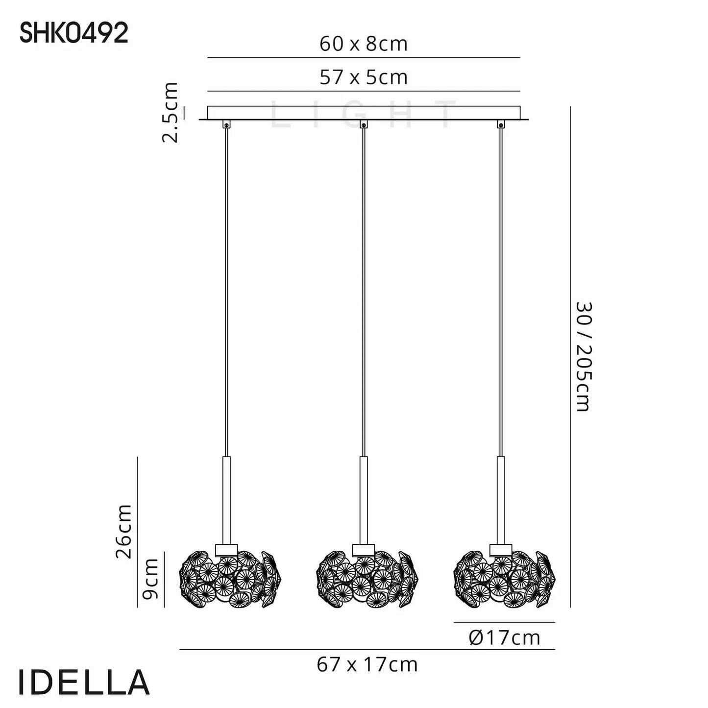 Brantley 3 Light 2m Linear Pendant Home Store Living