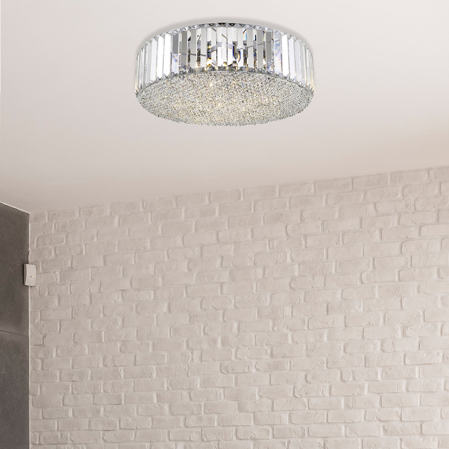 Brooke Chrome Crystal Flush Light