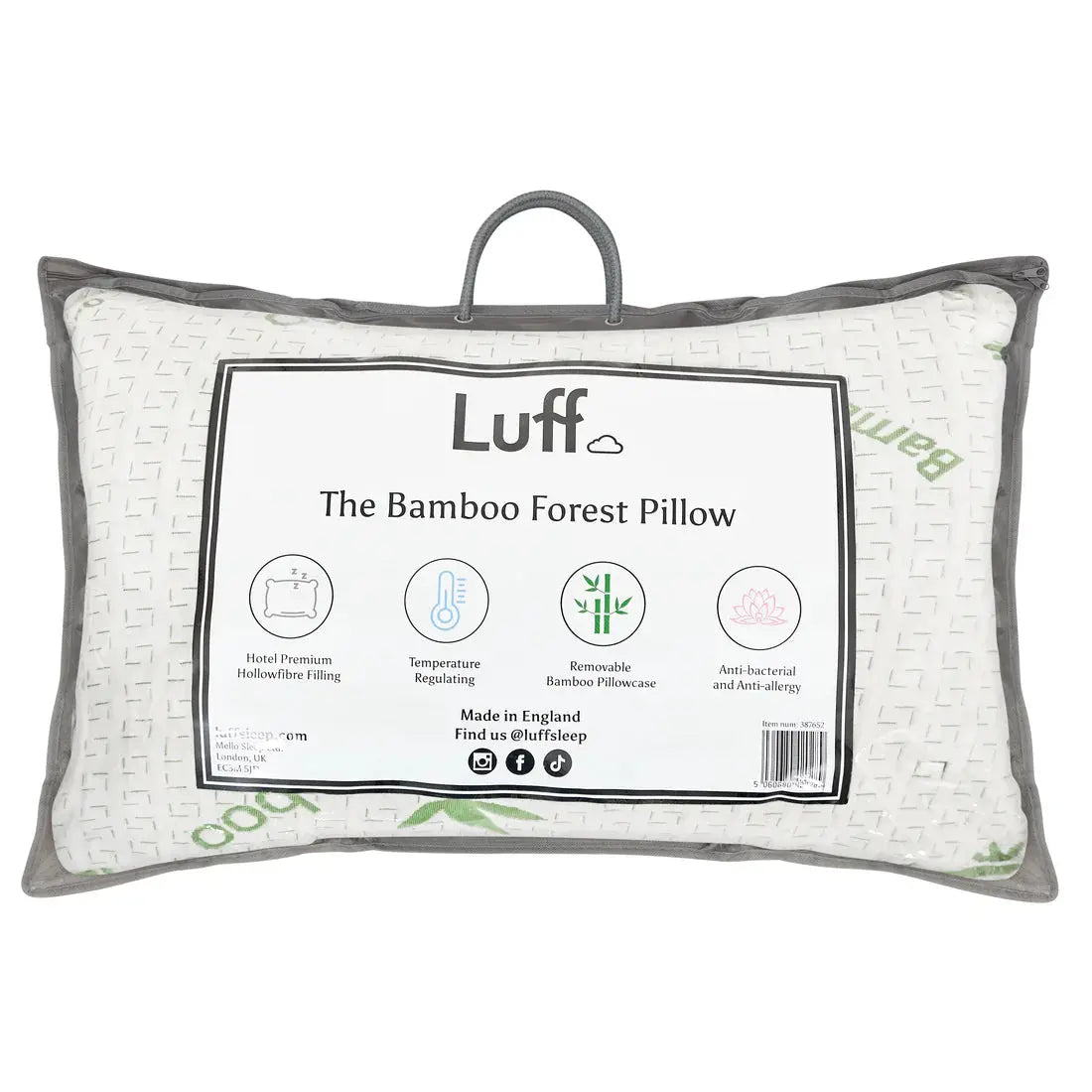 Bamboo Forest Hypoallergenic Hollowfibre Pillow Luff