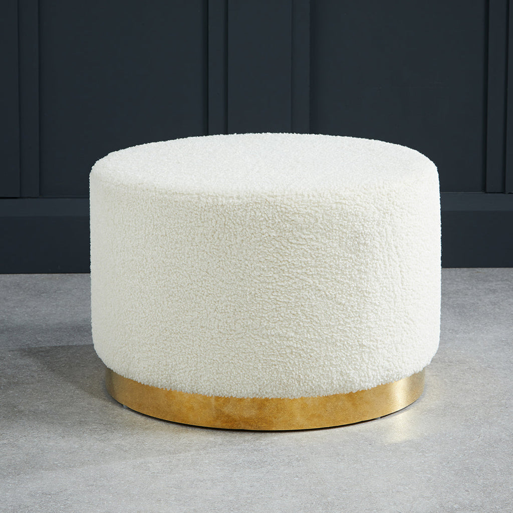 Lara Vintage Footstool and Pouffe with Gold Base LPD