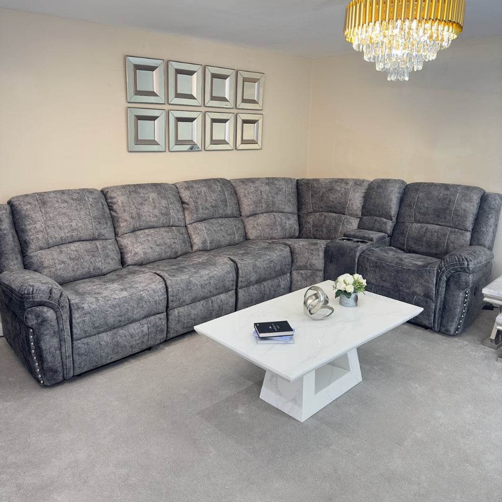 Left-Hand Facing Galaxy Power Recliner Corner Sofa Home Store Living