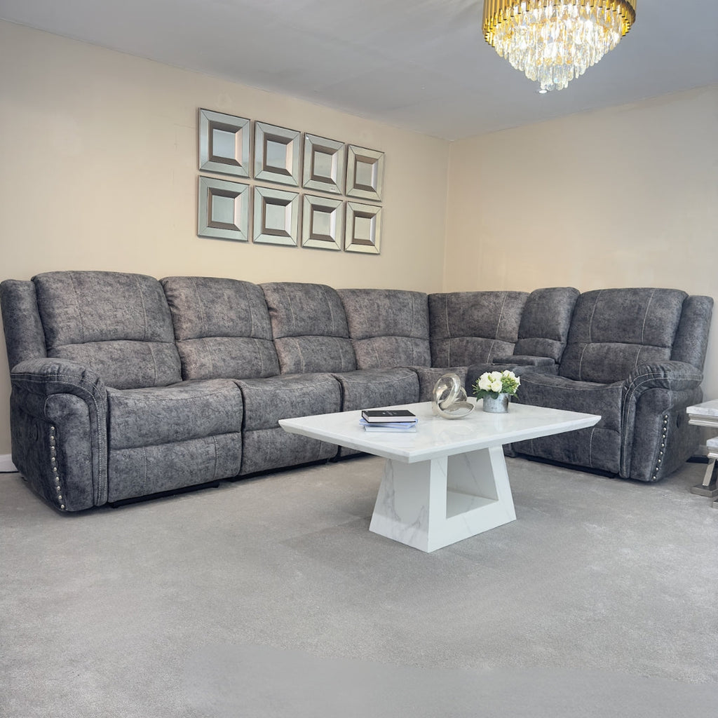 Left-Hand Facing Galaxy Power Recliner Corner Sofa Home Store Living