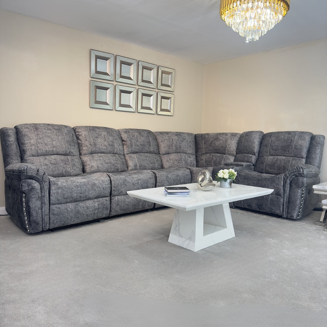 Left-Hand Facing Galaxy Power Recliner Corner Sofa Home Store Living