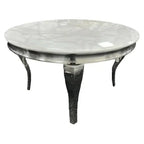 Lewis 1.3m Round Marble & Chrome Dining Table AWS TRADING LTD